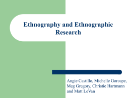 Ethnography - UCLA Department of Information Studies