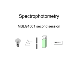 Spectrophotometry - University of Sydney