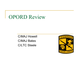 OPORD Review