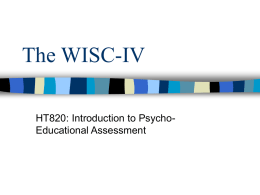 PowerPoint Presentation - The WISC