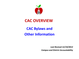CAC TRAINING - Austin Independent School District