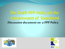 PPPs in Swaziland