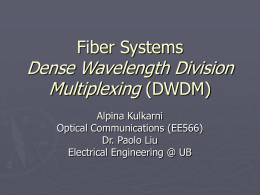Fiber Systems : Dense Wavelength Division Multiplexing