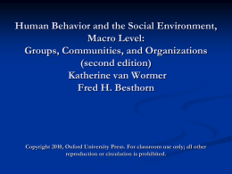 Human Behavior and the Social Enviornoment