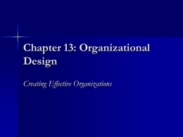 Chapter 13: Organizational Design - BYU