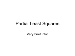 Partial Least Squares - University of North Texas