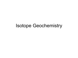 Isotope Geochemistry - The University of Vermont