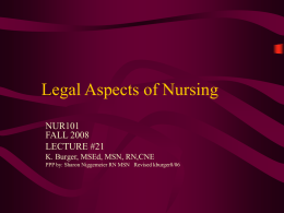 Legal Aspects of Nursing - Suffolk County Community College