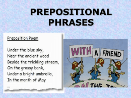 PREPOSITIONAL PHRASES - Santa Ana Unified School District