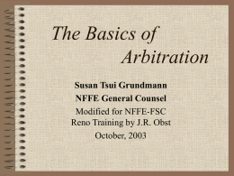 The Basics of Arbitration