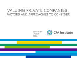 Valuing Private Companies (Ch. 7)