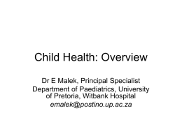 Child Health: Overview - Department of Library Services