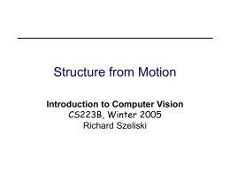 Structure from Motion - Sebastian Thrun's Homepage