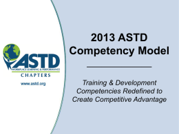 2013 Competency Model - ASTD of Greater Boston