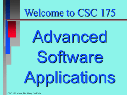 CSC 175 Day 2 - Concordia University Wisconsin