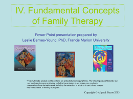 IV. Fundamental Concepts of Family Therapy