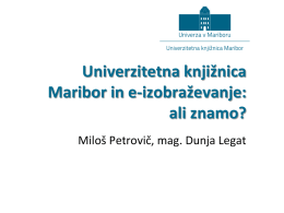 Univerzitetna knjižnica Maribor in e