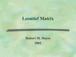 Leontief Matrix