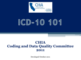ICD-10 101 - California Health Information Association