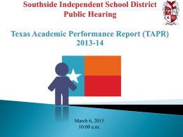Texas Academic Performance Report Template