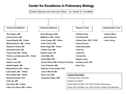 CENTER FOR EXCELLENCE IN PULMONARY BIOLOGY