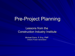 Pre-project Planning