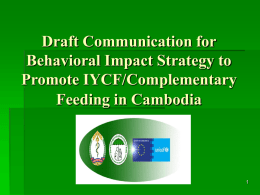 Communication for Behavioral Impact Strategy to Promote