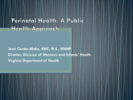 Perinatal Health: A Public Health Approach