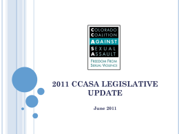 2011 CCASA LEGLISLATIVE UPDATE