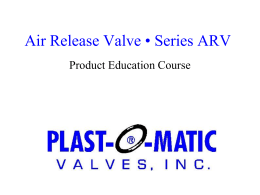 Air Release Valve • Series ARV - Plast-O