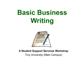 Basic Business Writing - Welcome to Troy University