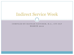 Indirect Service Week