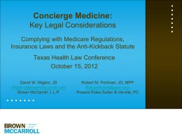 Concierge Medicine: Key Legal Considerations Complying