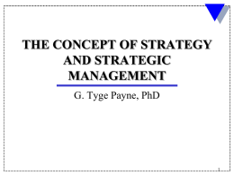 The Concept of Strategy