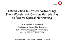 Introduction to Optical Networking: From Wavelength