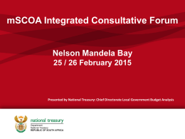 Establishment of the SCOA Integrated Consultative Forum