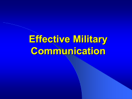 Effective Military Communications (. ppt )