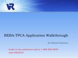 REBA Application Walkthrough