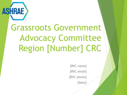 Grassroots Government Activities Committee Region [Number] CRC
