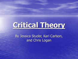 Critical Theory - Department of Sociology, Iowa State