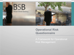 Operational Risk Questionnaire