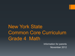 New York State Common Core Curriculum Grade 4 Math