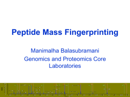 Peptide Mass Fingerprinting for Protein identification