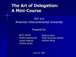 The Art of Delegation: A Mini-Course