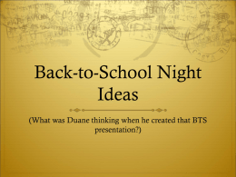 Back-to-School Night Ideas
