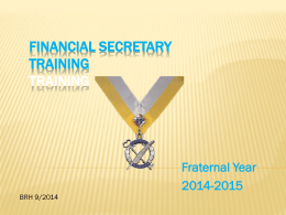 Financial Secretary Training Training