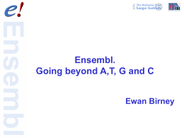 Ensembl. Going beyond A,T, G and C - Swiss