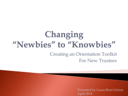 Changing “Newbies” to “Knowbies”