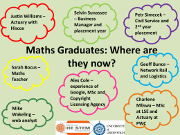 Maths Graduates: Where are they now?