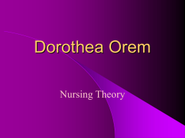 Dorothea Orem - Union County College Faculty Web Site
